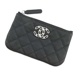 CHANEL Black Caviar Leather Pouch